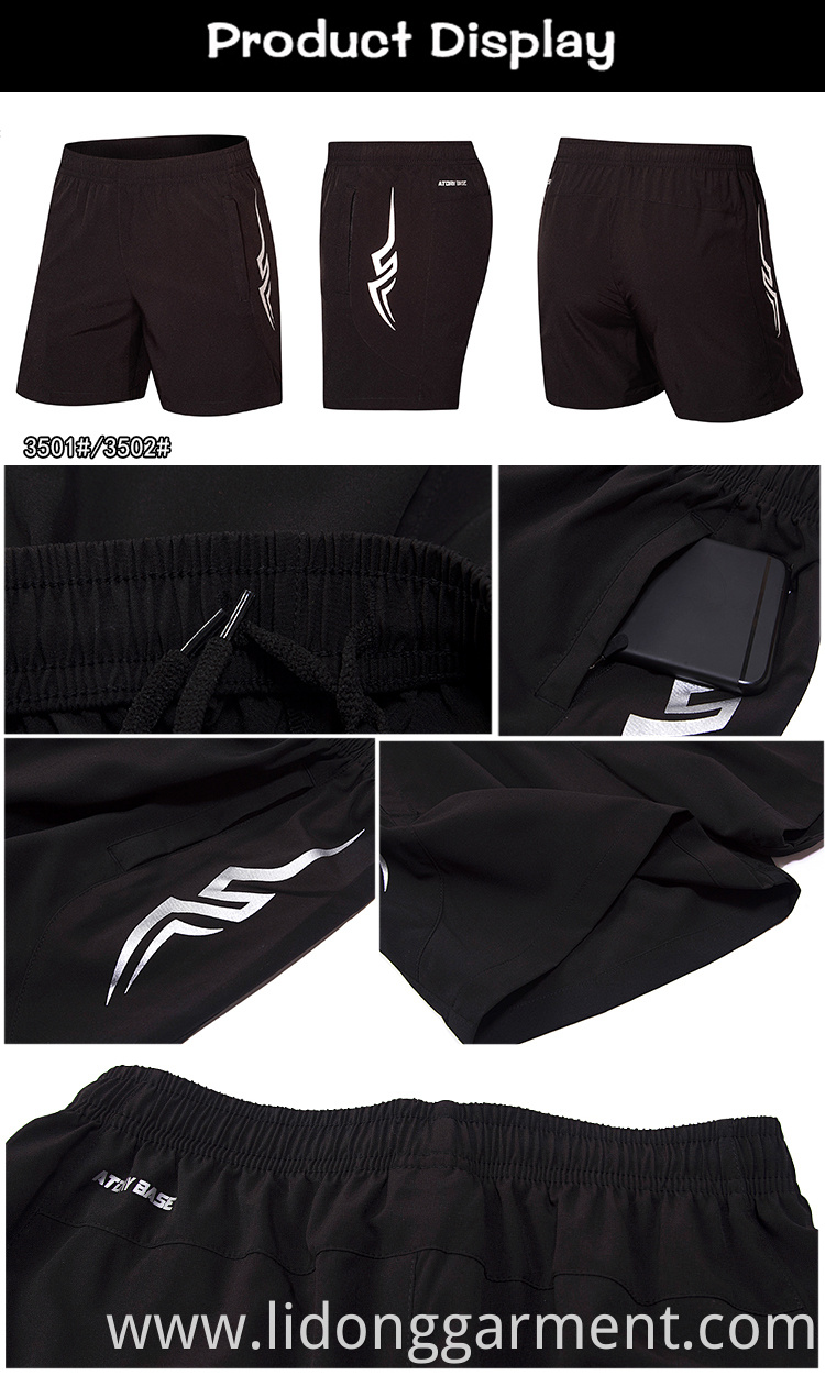 Wholesale Custom Logo Polyester Mens Sports Gym Sweat Shorts Custom Mesh Workout Shorts